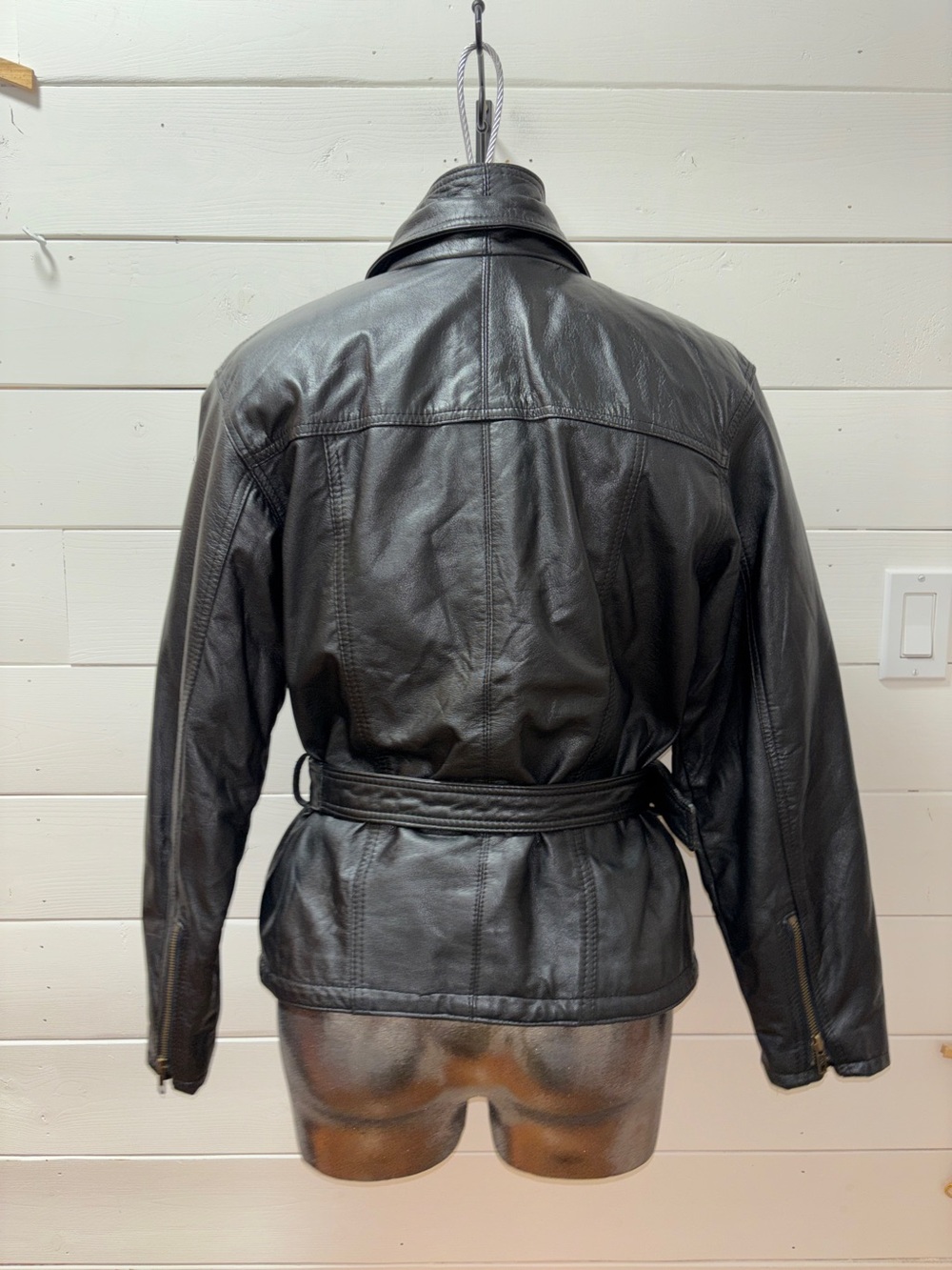 BFC Authentique Vintage Women’s Leather Motorcycle Jacket – Black – Size S - Picture 6 of 14
